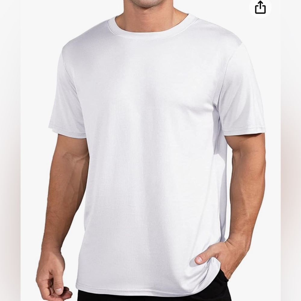 Qualfort Men’s Bamboo Crewneck Undershirt, Size M.